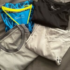 Bundle of 4 Under Armour Men’s Short Sleeve Performance Shirts - Large